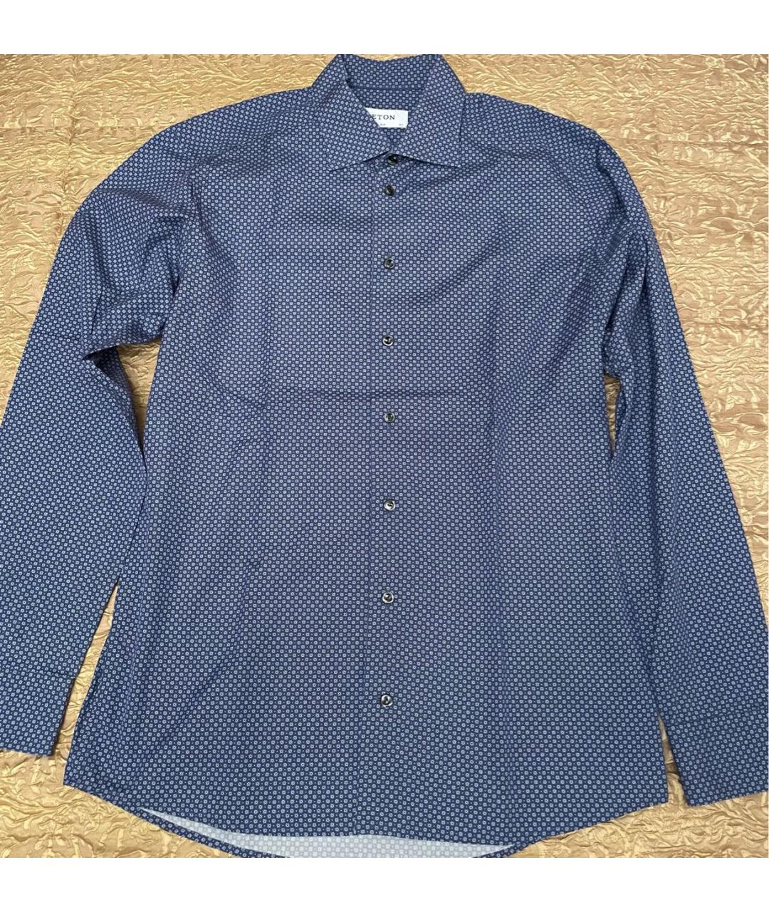 ETON Темно-синяя хлопковая кэжуал рубашка, фото 4