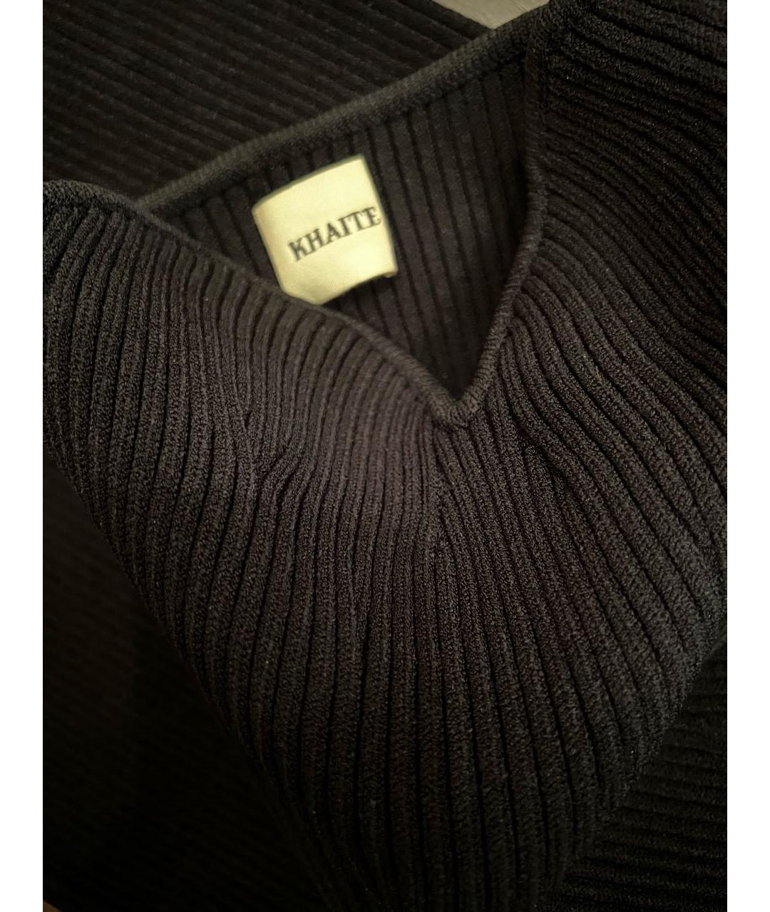 KHAITE Черное вискозное коктейльное платье, фото 3