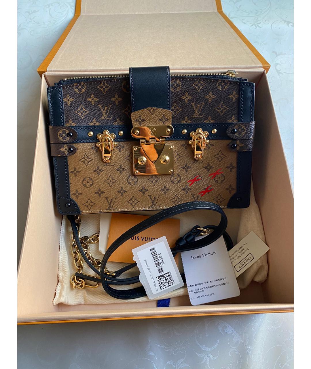 LOUIS VUITTON Коричневая сумка через плечо из искусственной кожи, фото 6