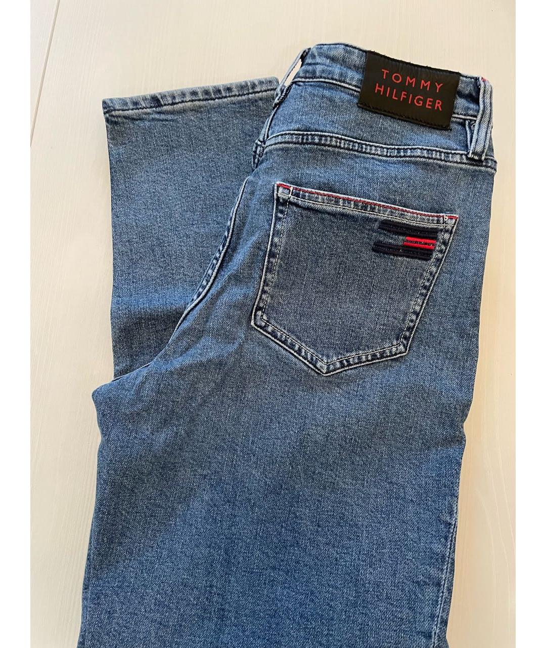 TOMMY HILFIGER Синие хлопко-эластановые прямые джинсы, фото 5