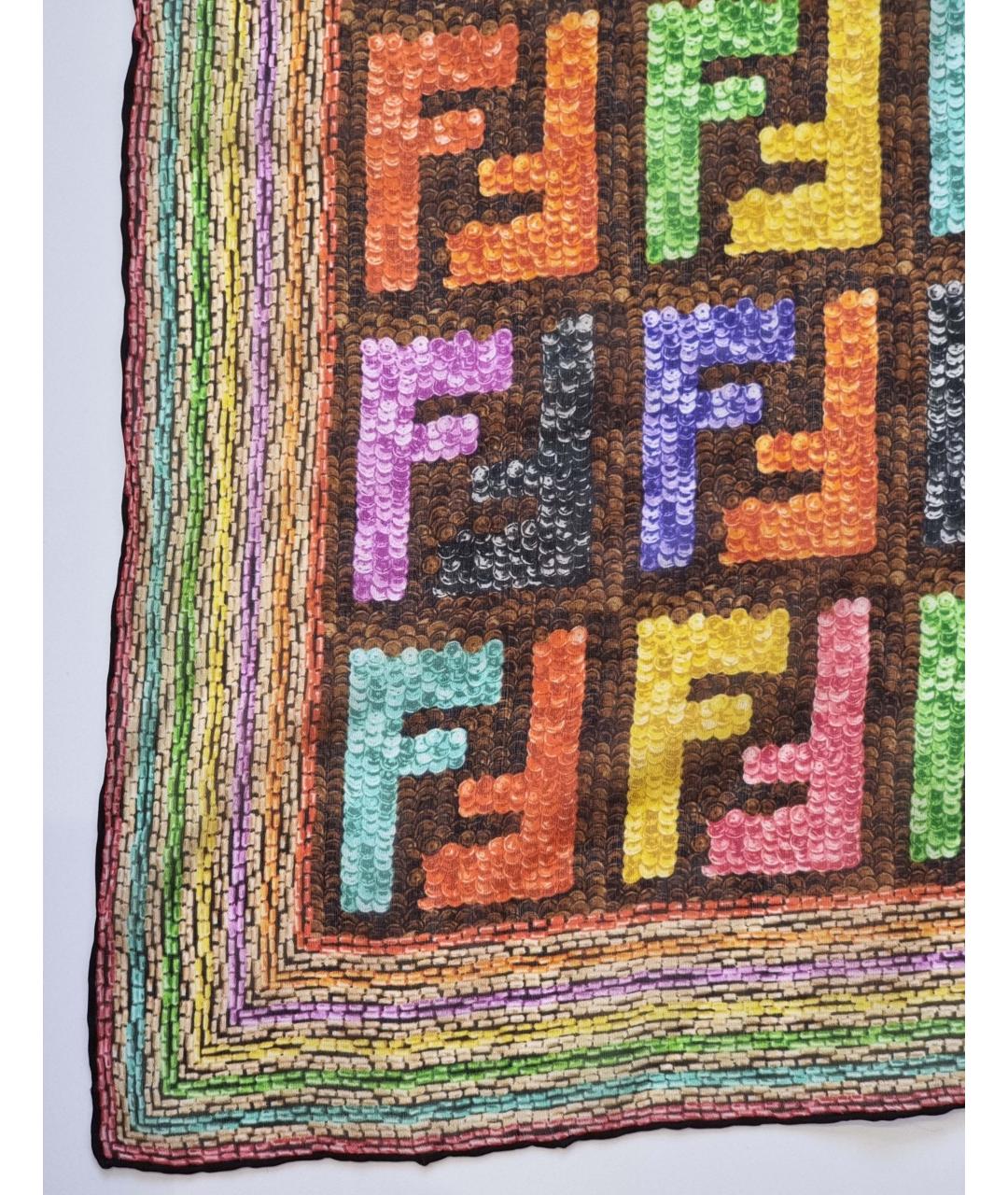 FENDI Мульти шелковый платок, фото 3