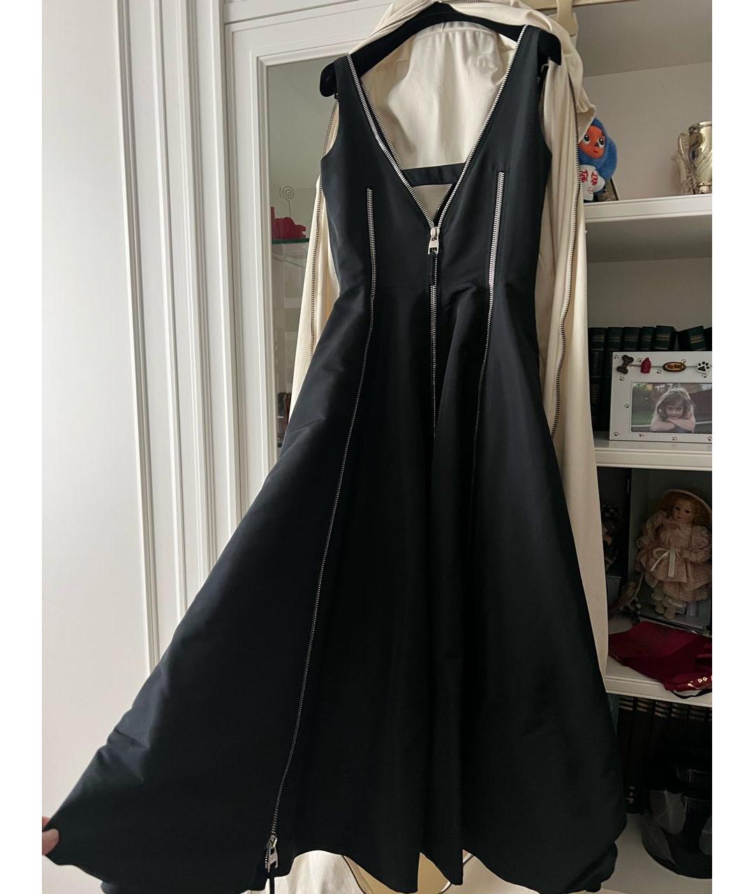 ALEXANDER MCQUEEN Черное полиэстеровое вечернее платье, фото 6