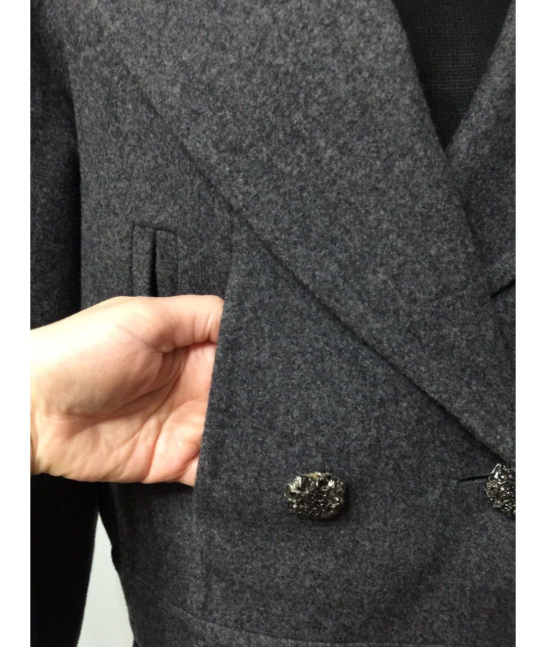 CHANEL Серое шерстяное пальто, фото 4