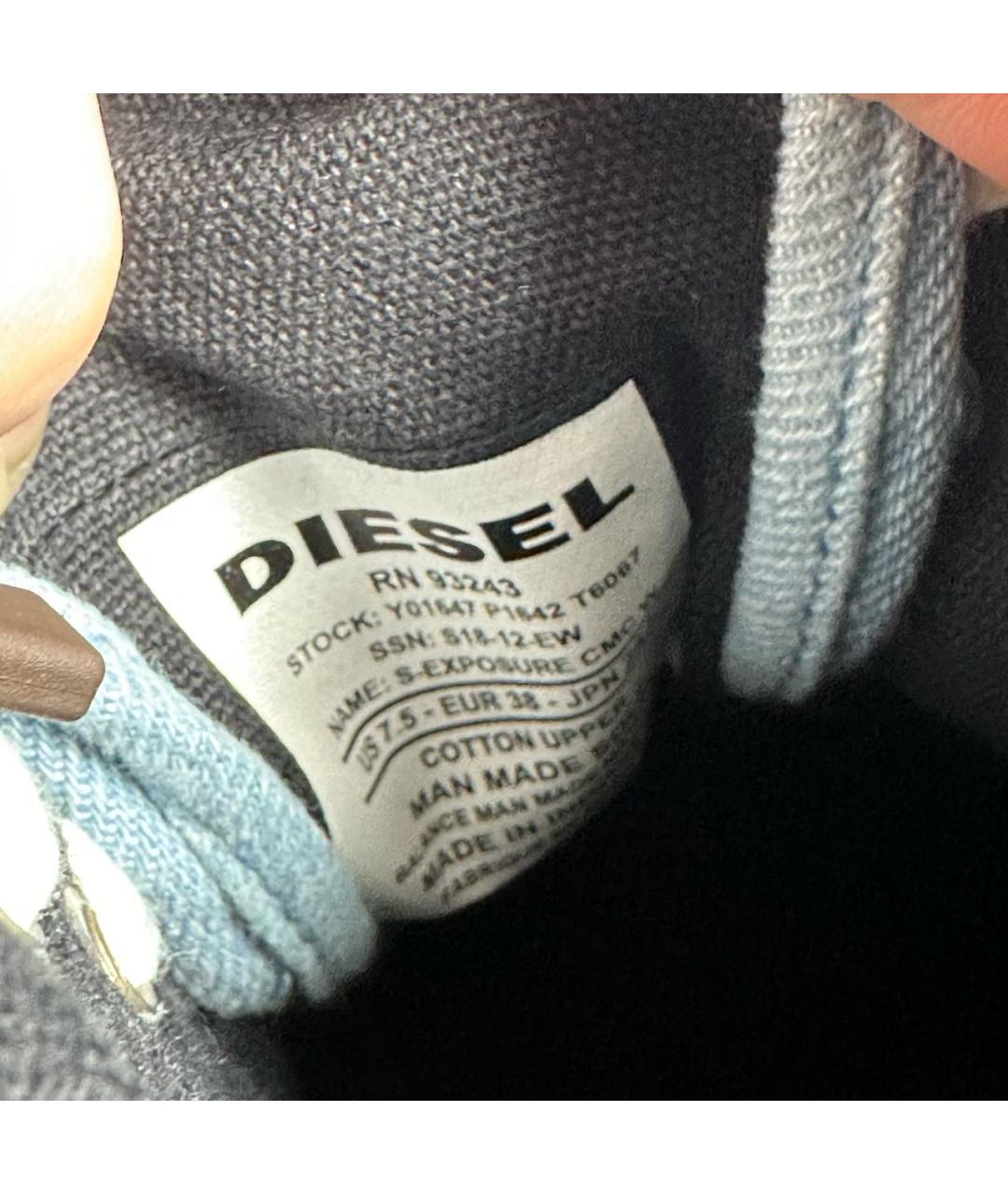 DIESEL Голубые текстильные кеды, фото 8