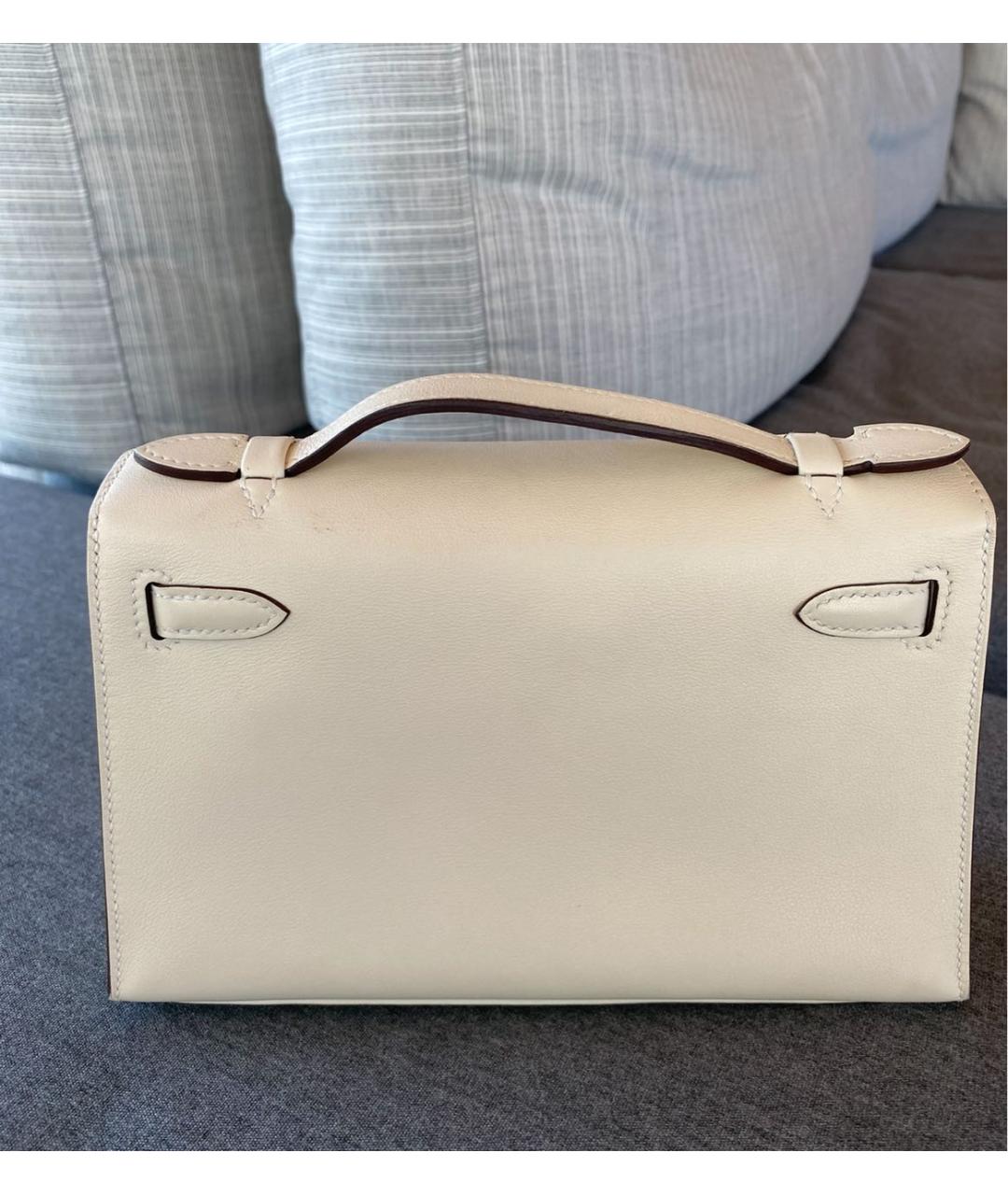 HERMES PRE-OWNED Белая кожаная сумка с короткими ручками, фото 2