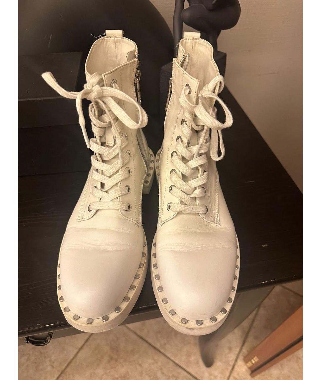 CALVIN KLEIN Белые кожаные ботинки, фото 2