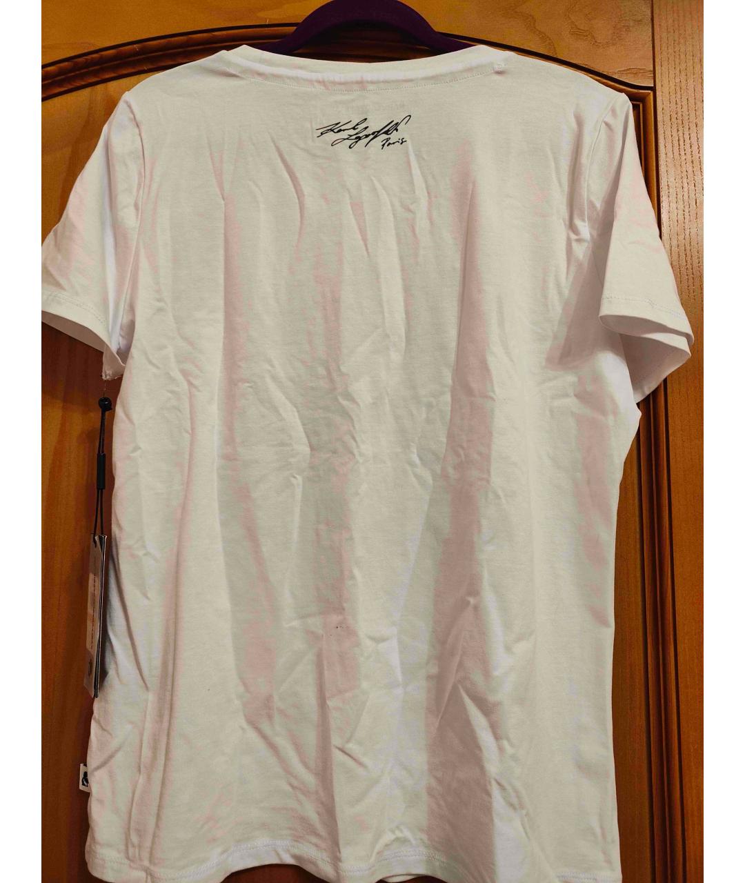 KARL LAGERFELD Белая хлопковая футболка, фото 2