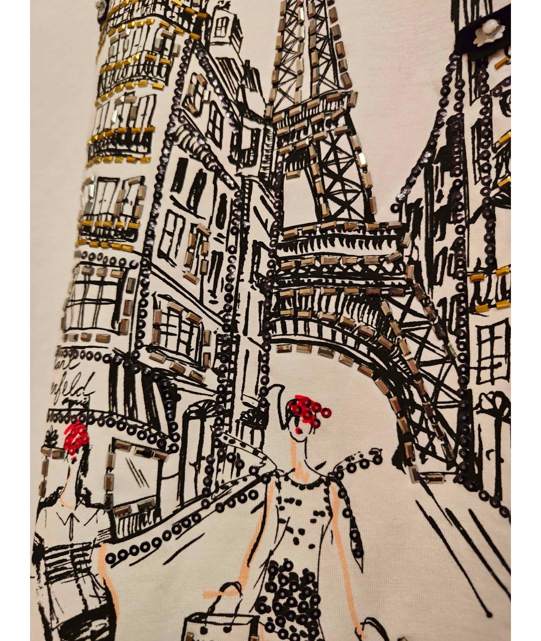 KARL LAGERFELD Белая хлопковая футболка, фото 3