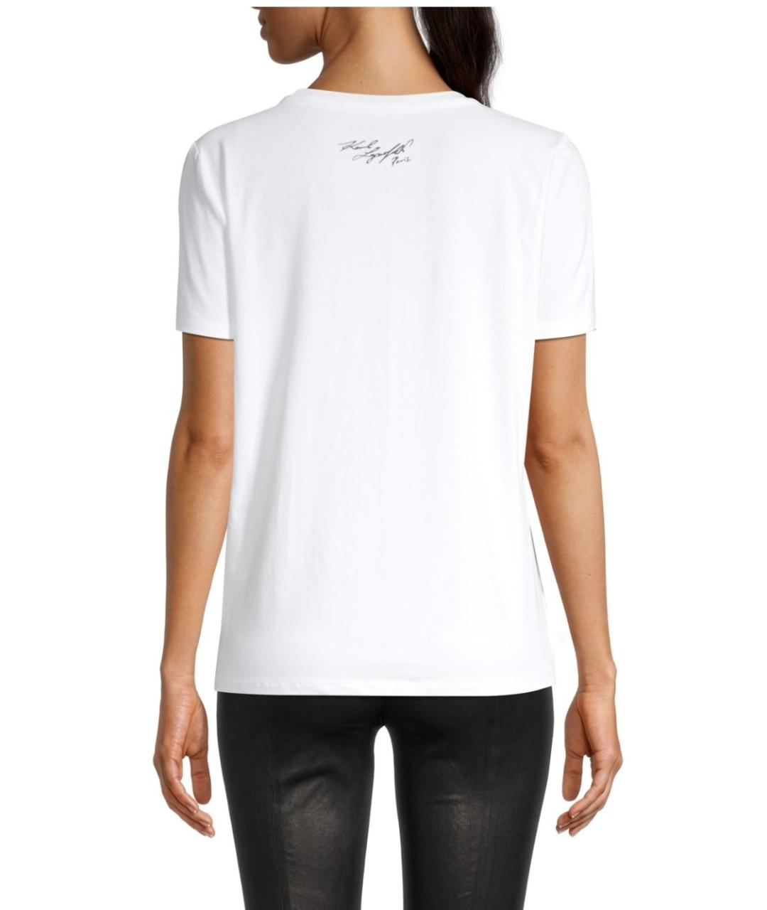 KARL LAGERFELD Белая хлопковая футболка, фото 7