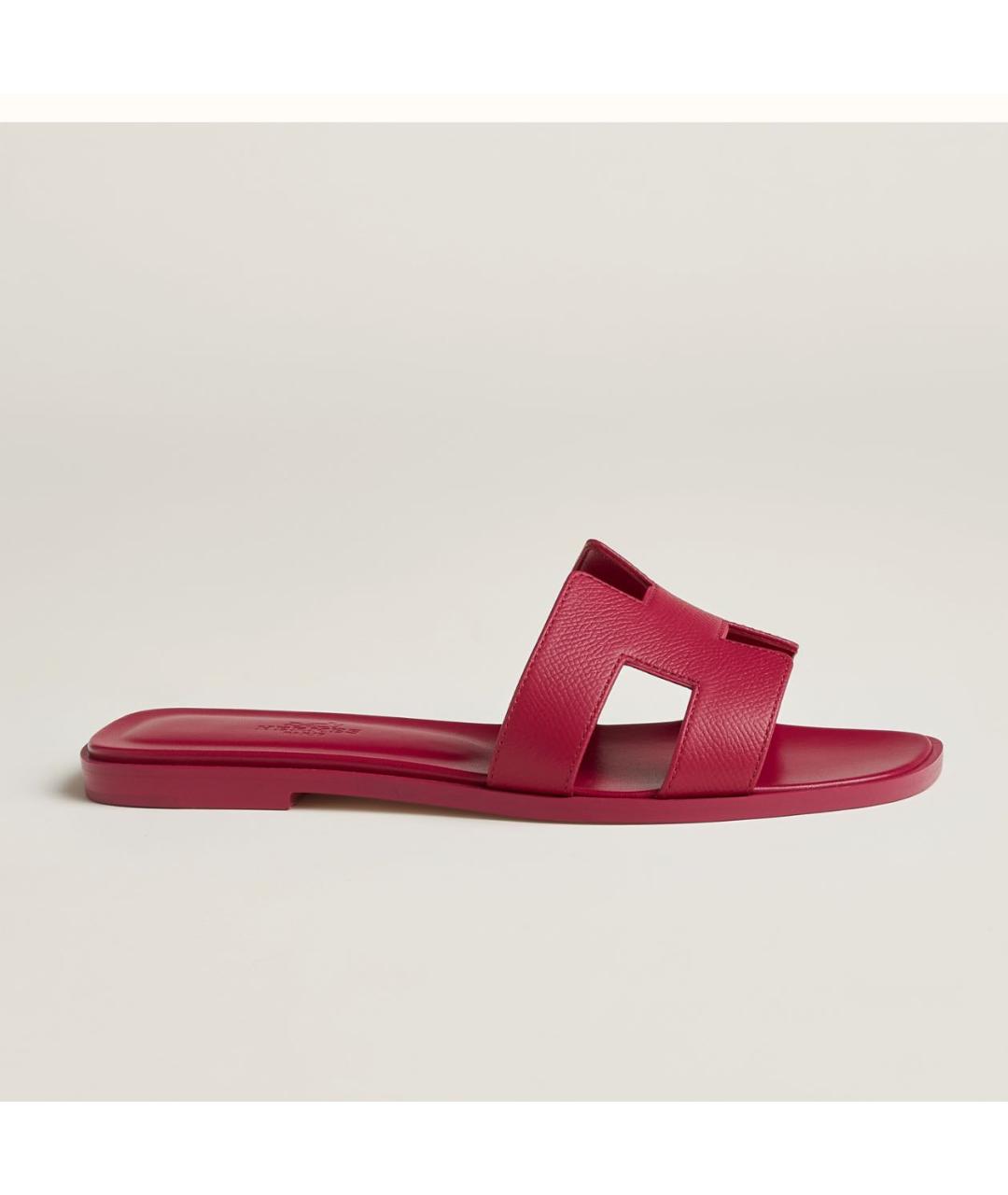 HERMES Розовые кожаные сандалии, фото 6