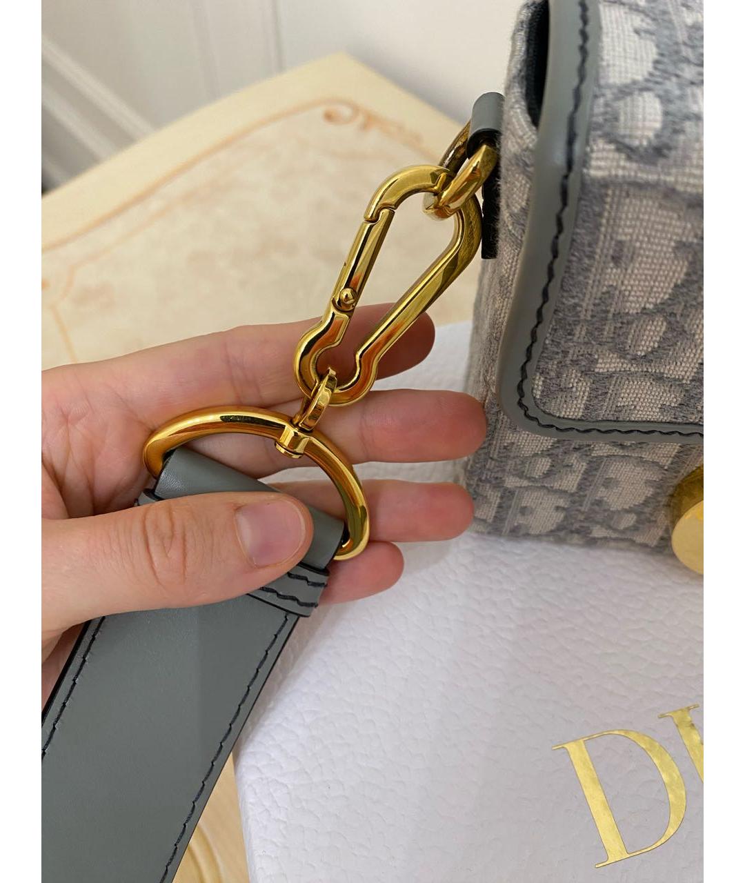 CHRISTIAN DIOR Серая деним сумка через плечо, фото 4