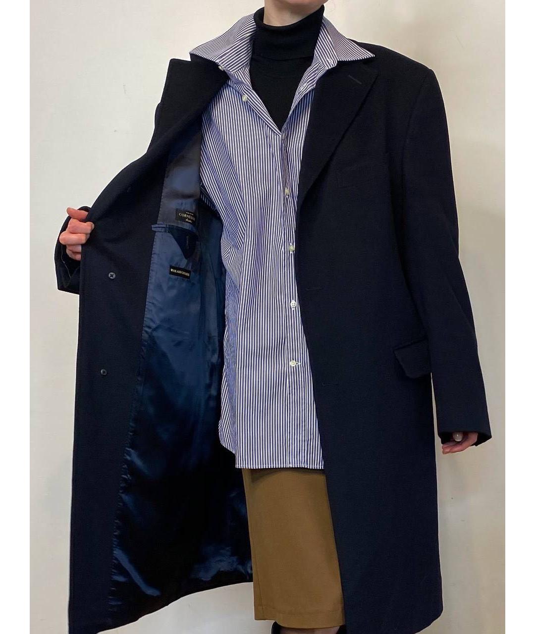 CORNELIANI Темно-синее шерстяное пальто, фото 4