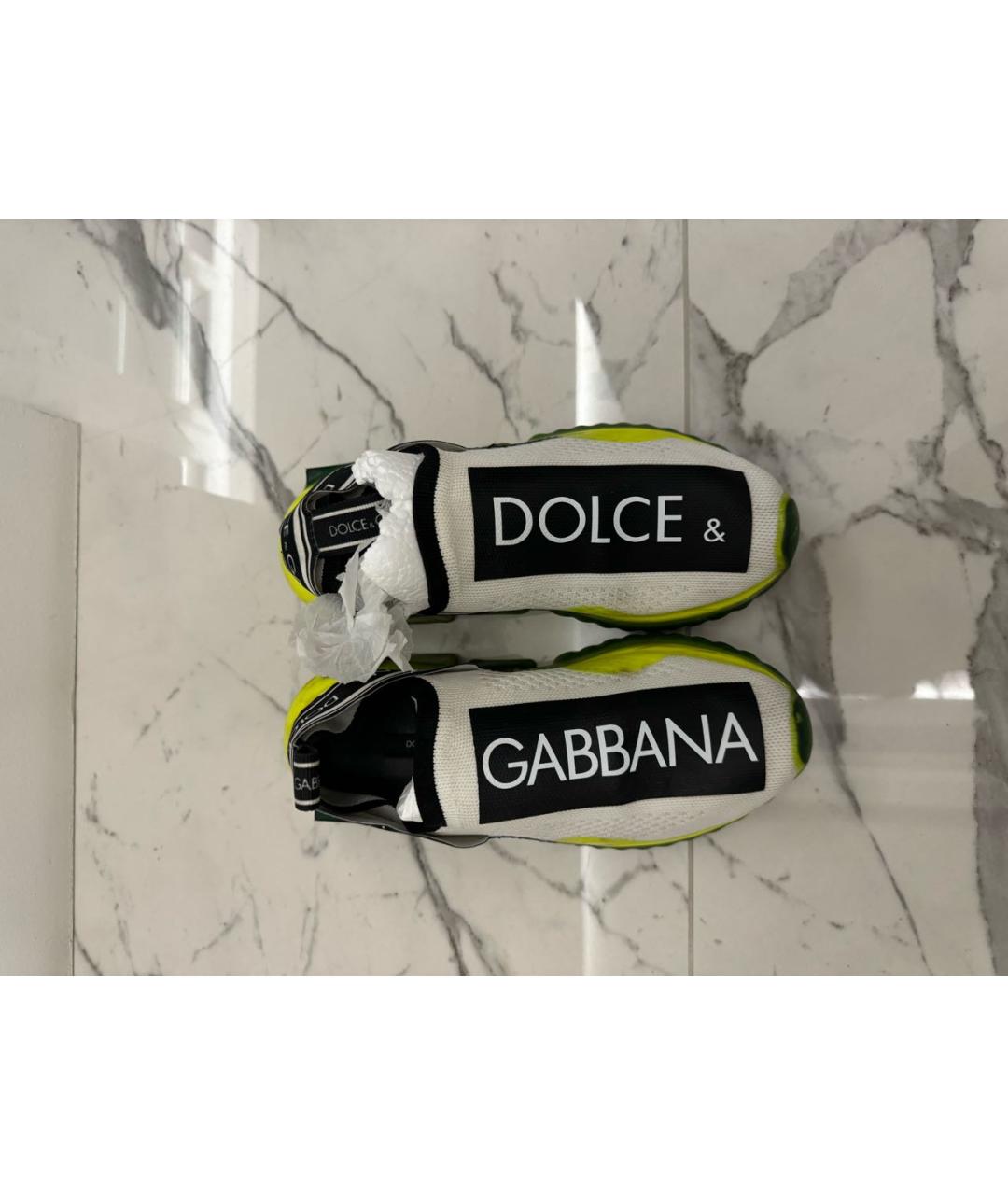 DOLCE&GABBANA Белые текстильные кроссовки, фото 3