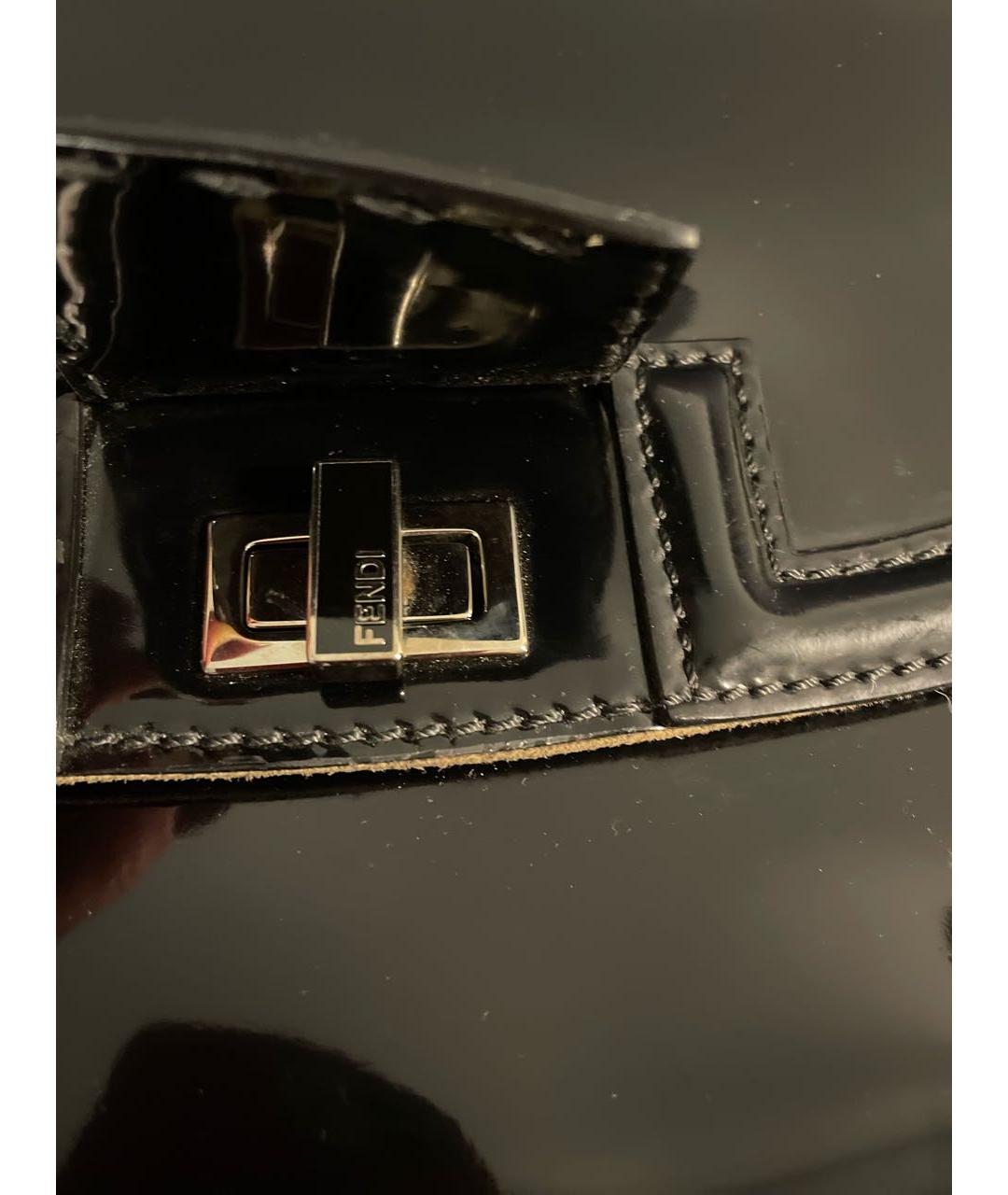 FENDI Черная сумка с короткими ручками из лакированной кожи, фото 5