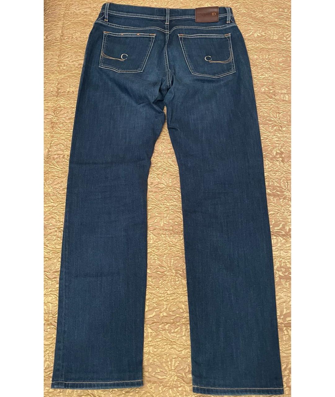 CORNELIANI Синие хлопковые прямые джинсы, фото 2