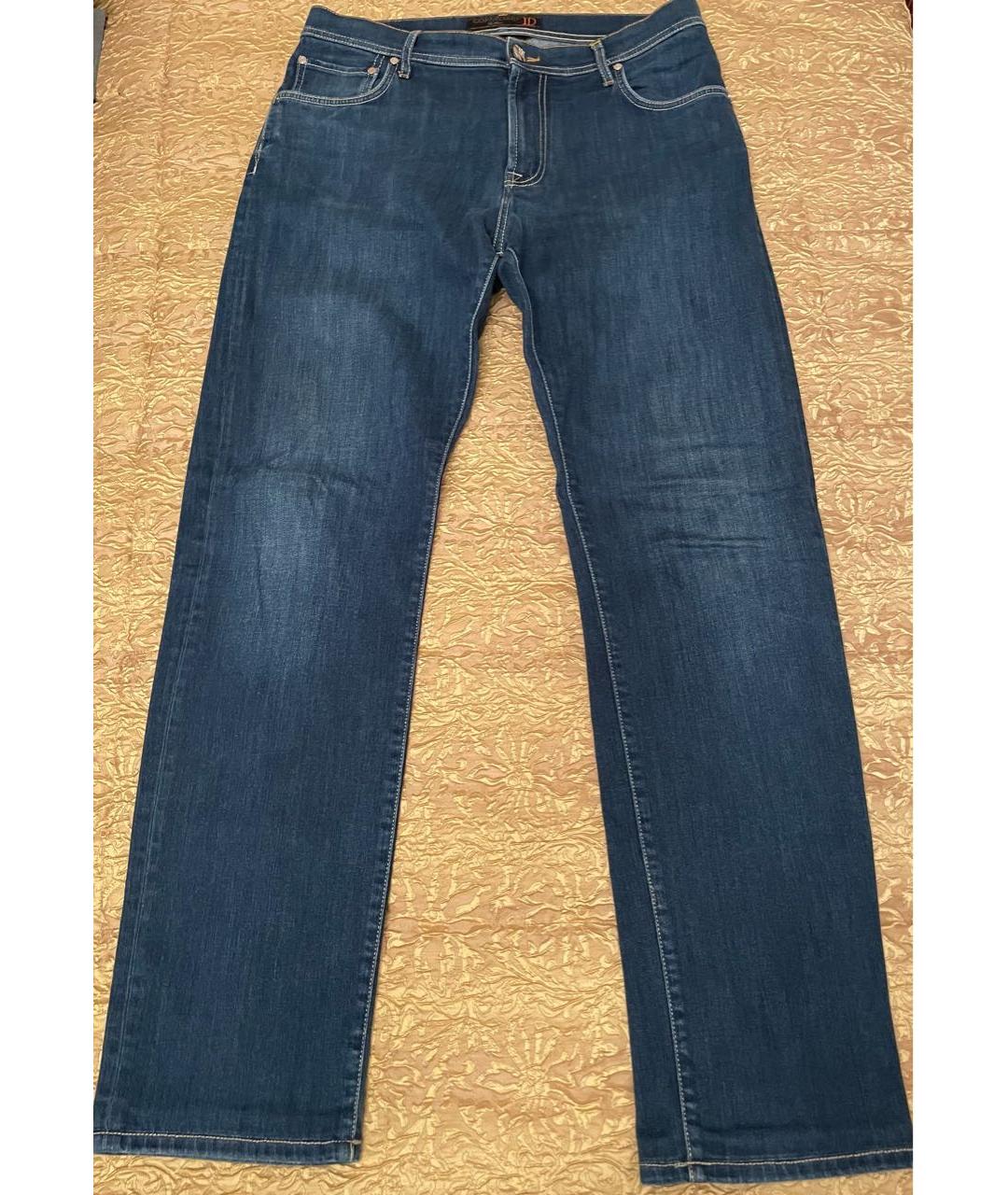 CORNELIANI Синие хлопковые прямые джинсы, фото 5