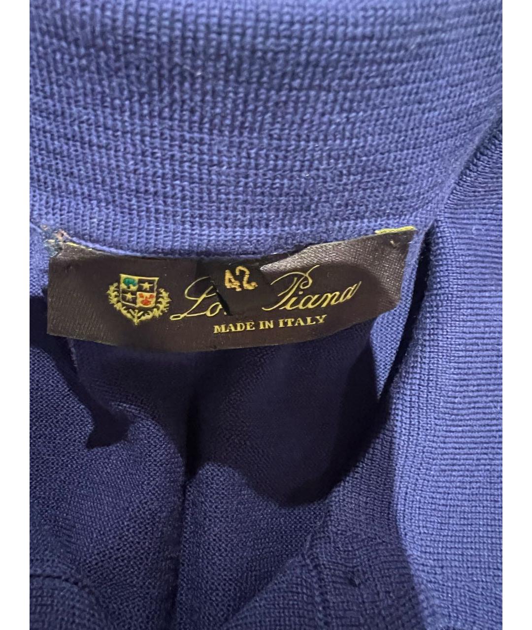 LORO PIANA Темно-синий хлопковый джемпер / свитер, фото 3