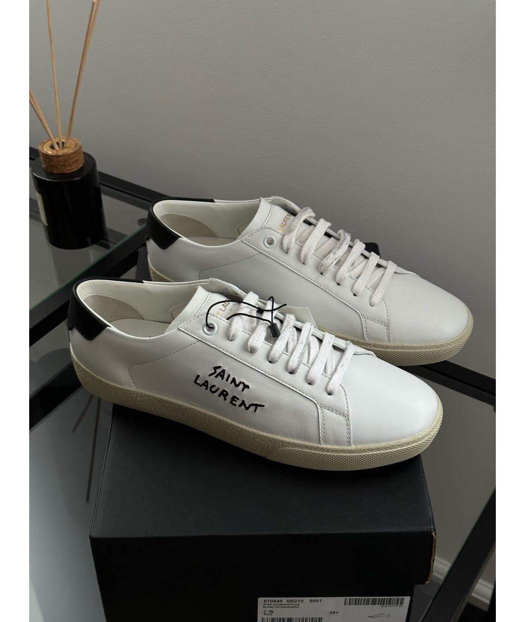 SAINT LAURENT Белые кожаные кеды, фото 7