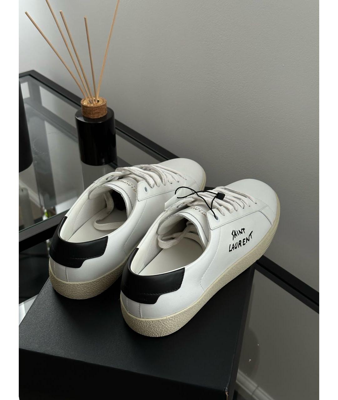 SAINT LAURENT Белые кожаные кеды, фото 8