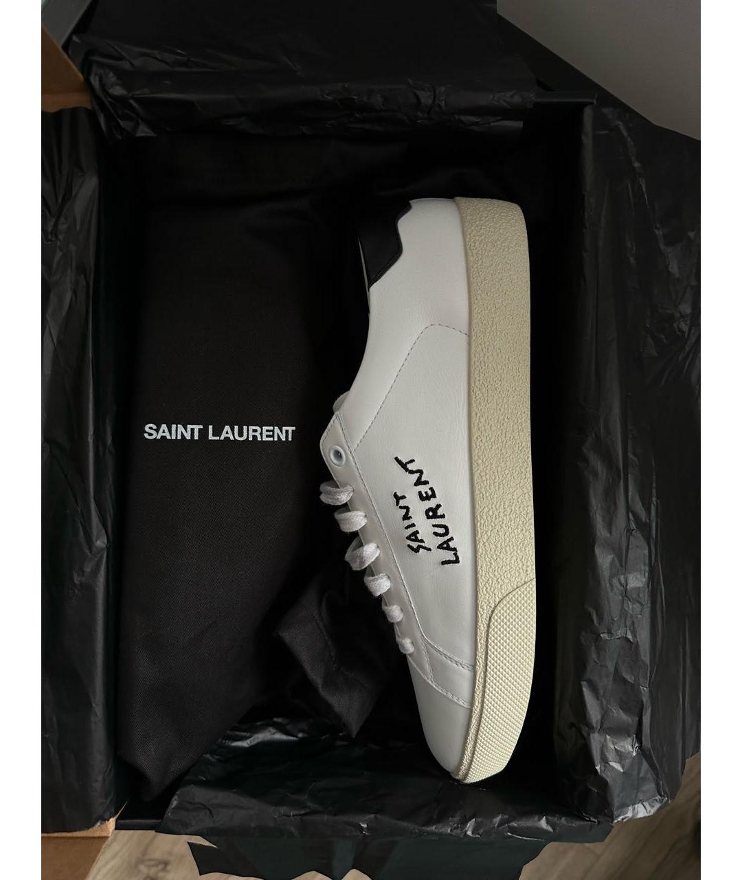 SAINT LAURENT Белые кожаные кеды, фото 3