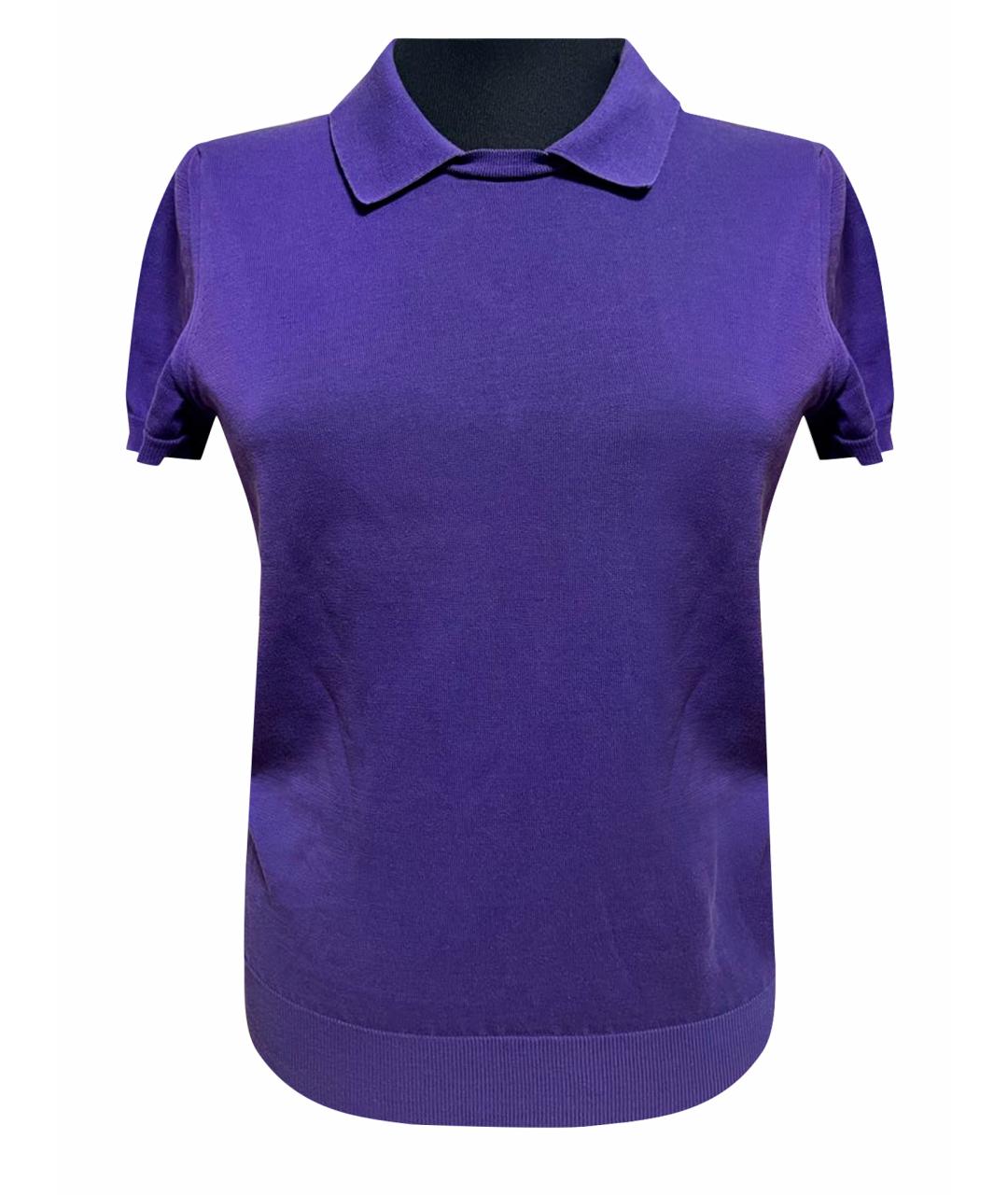 LORO PIANA Фиолетовая хлопковая футболка, фото 1