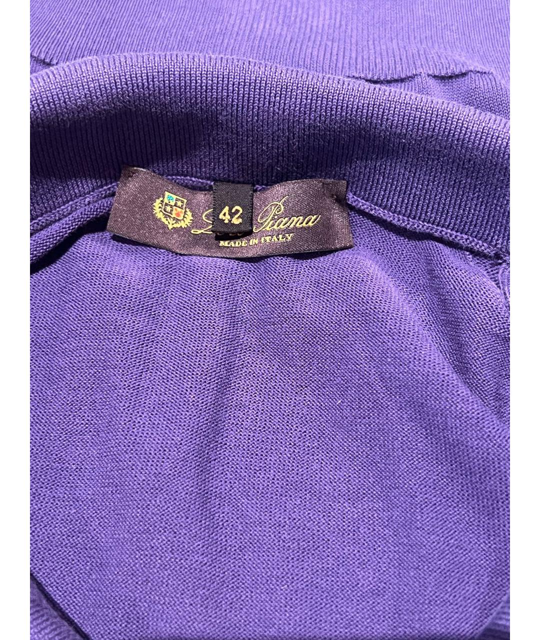 LORO PIANA Фиолетовая хлопковая футболка, фото 3