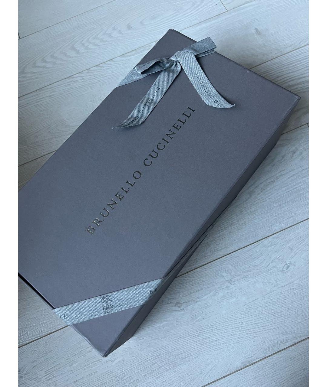 BRUNELLO CUCINELLI Темно-синие нубуковые низкие кроссовки / кеды, фото 8