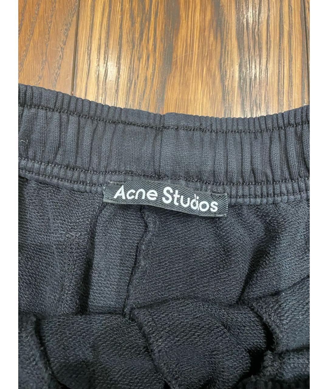ACNE STUDIOS Черные хлопковые спортивные брюки и шорты, фото 3