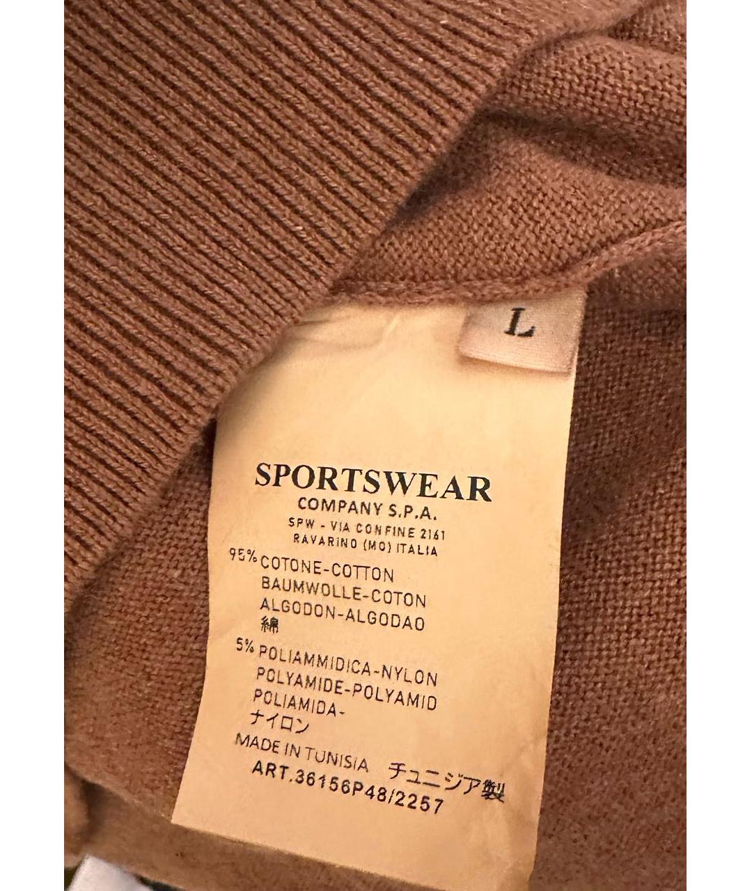 STONE ISLAND Коричневый хлопковый джемпер / свитер, фото 5