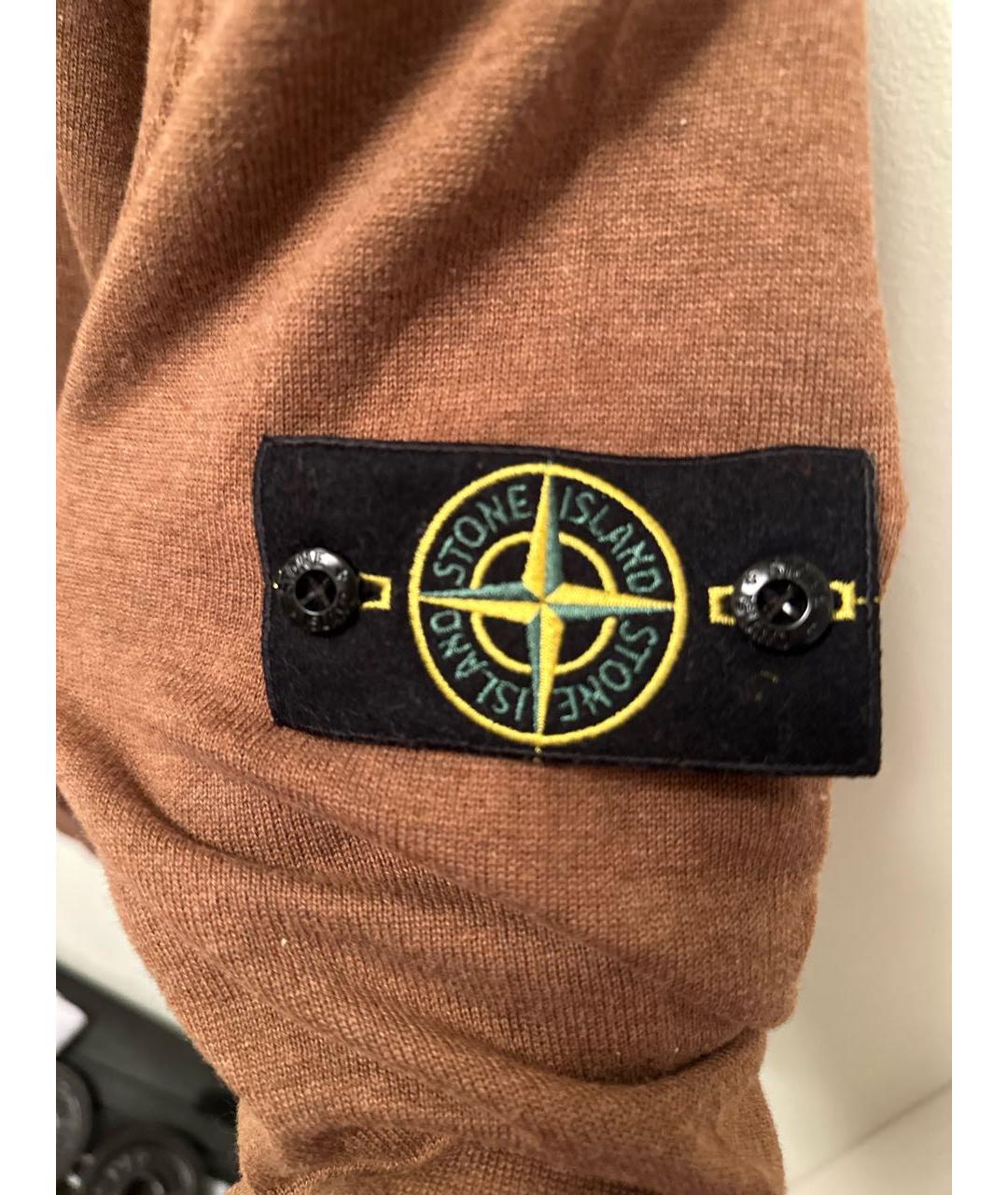 STONE ISLAND Коричневый хлопковый джемпер / свитер, фото 4