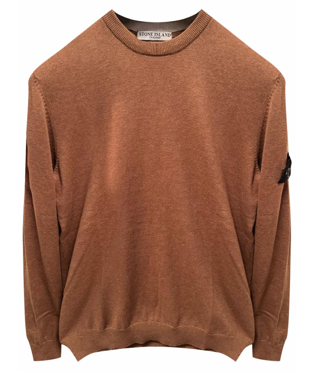 STONE ISLAND Коричневый хлопковый джемпер / свитер, фото 1