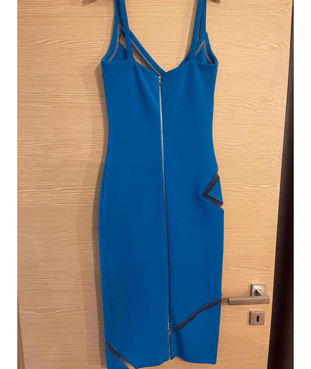 DAVID KOMA Синее синтетическое коктейльное платье, фото 2