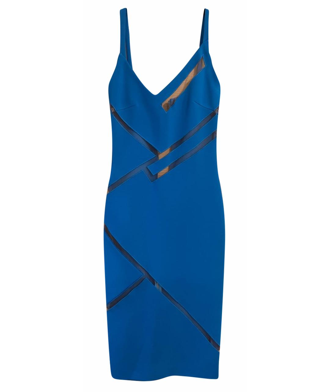 DAVID KOMA Синее синтетическое коктейльное платье, фото 1