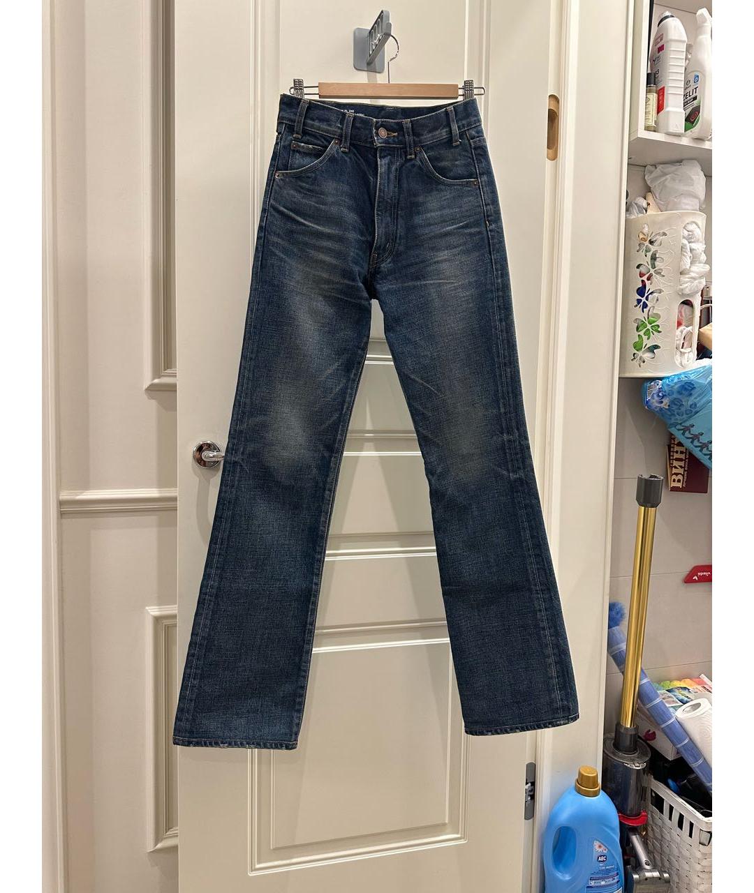 CELINE PRE-OWNED Синие хлопковые прямые джинсы, фото 2