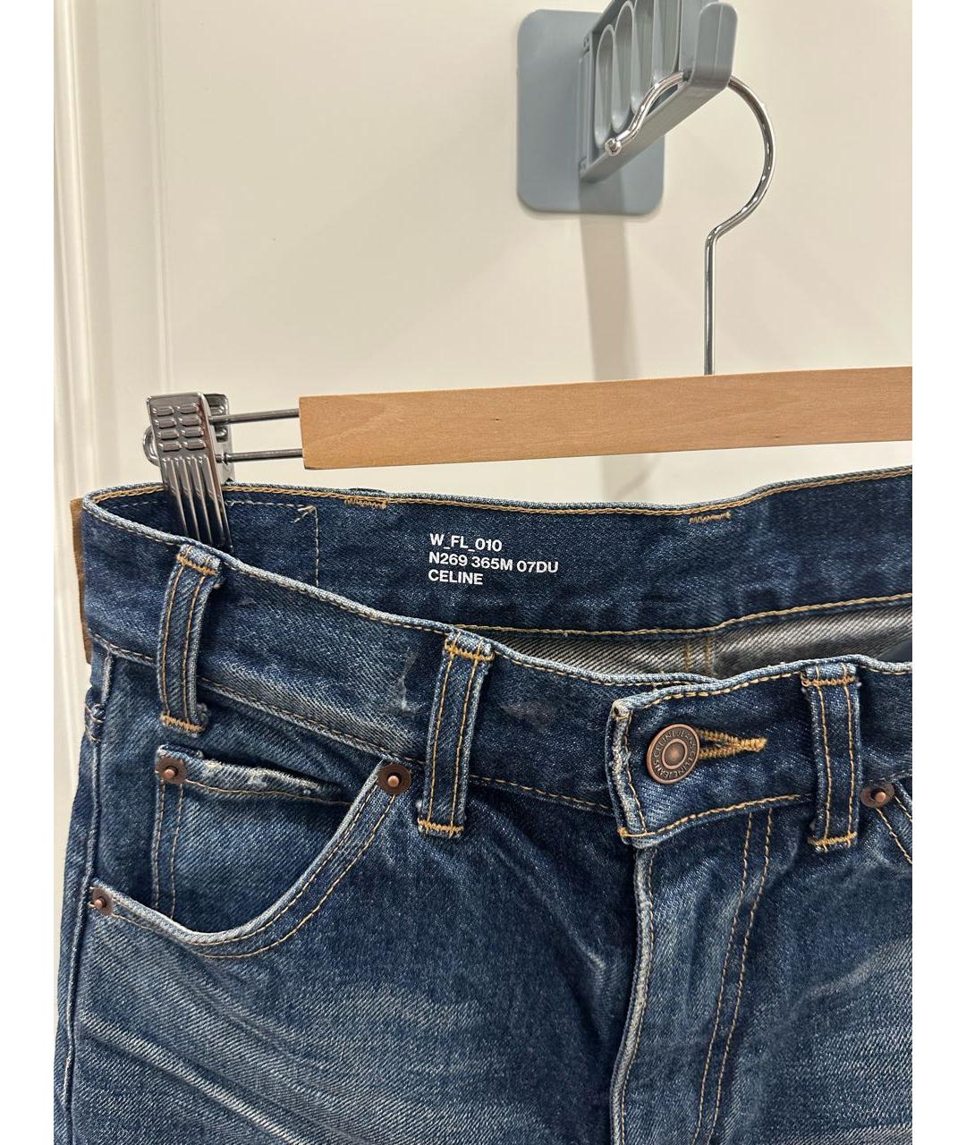 CELINE PRE-OWNED Синие хлопковые прямые джинсы, фото 6