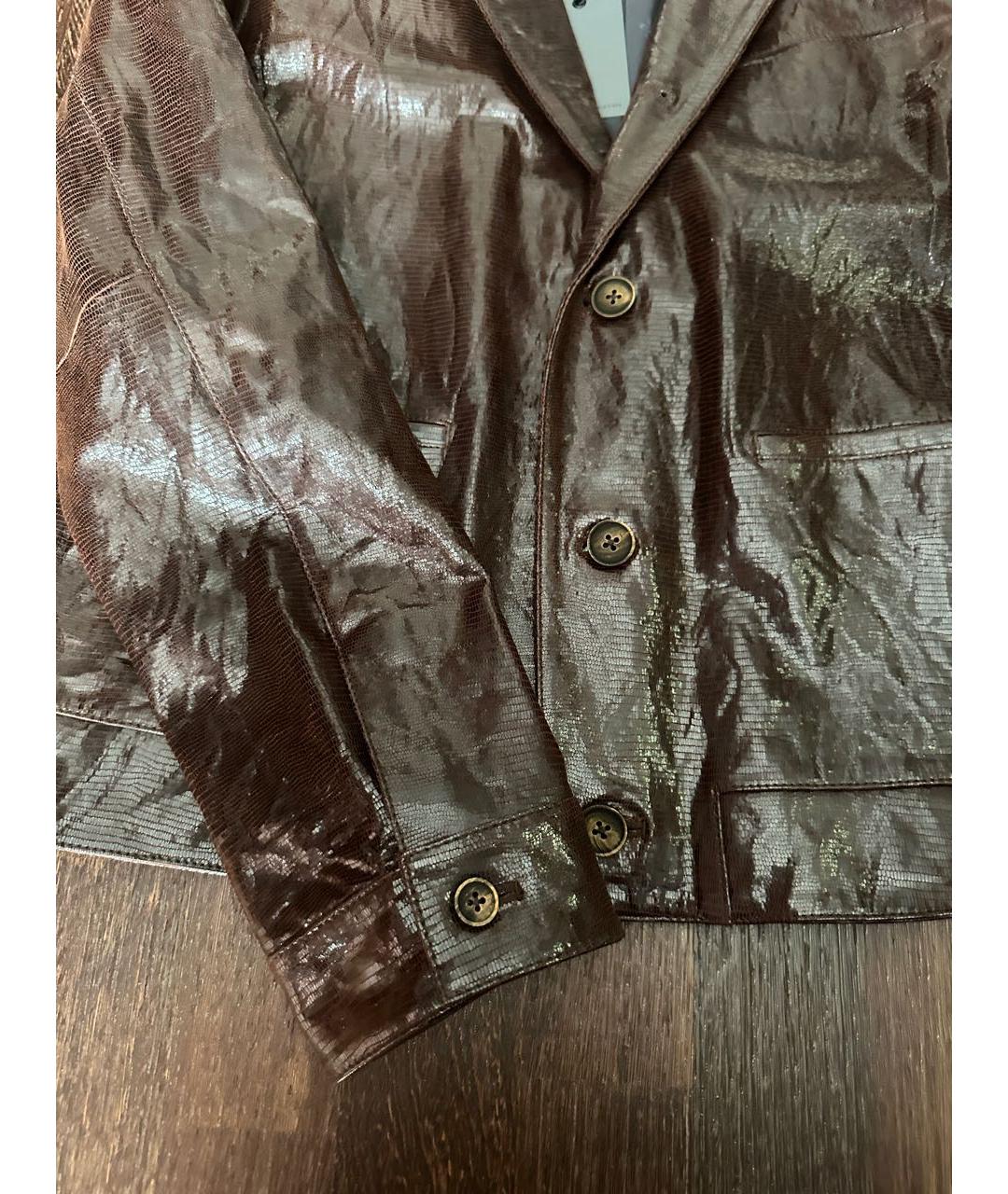JOHN VARVATOS Коричневая кожаная куртка, фото 6