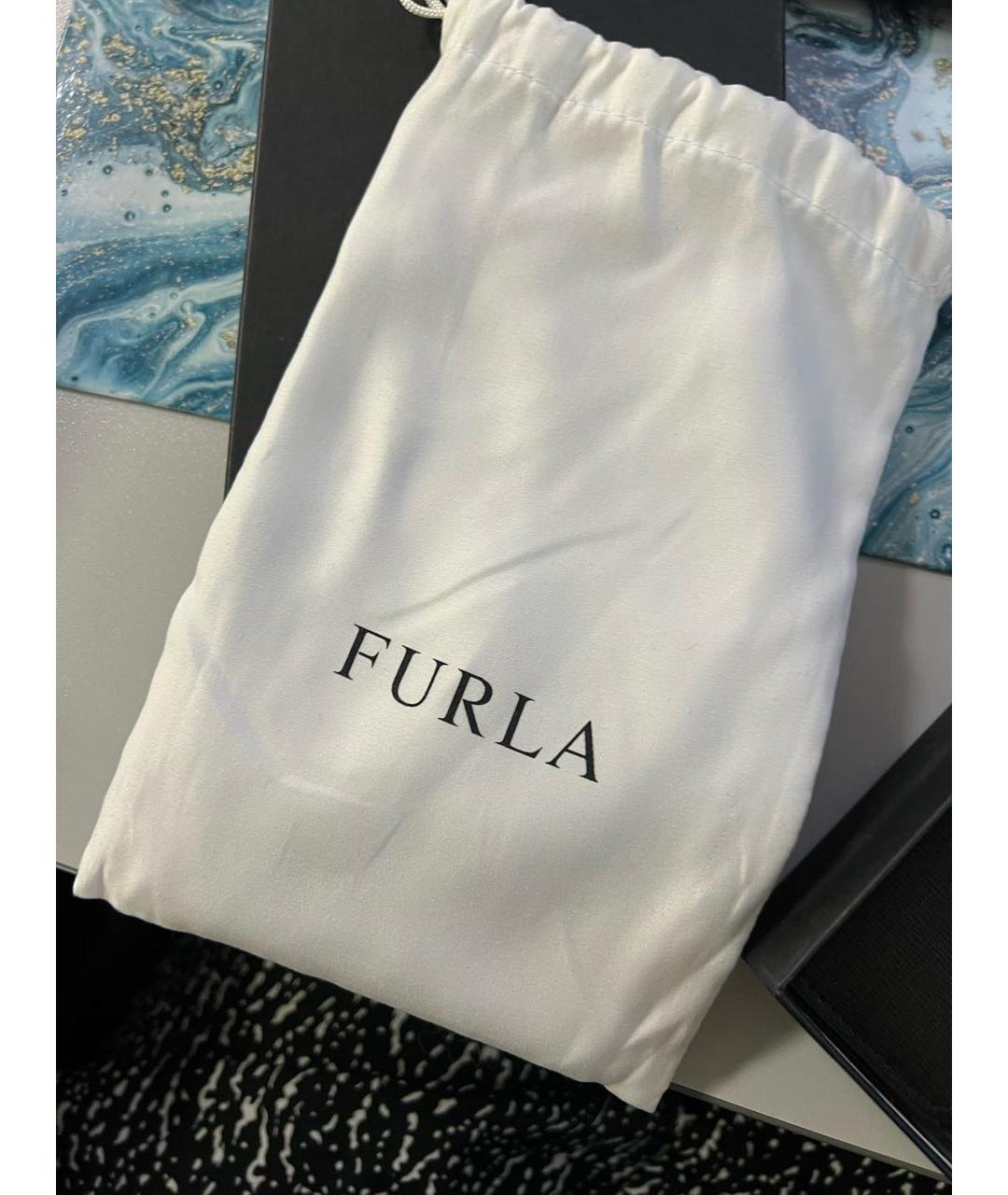 FURLA Черный кожаный кошелек, фото 5