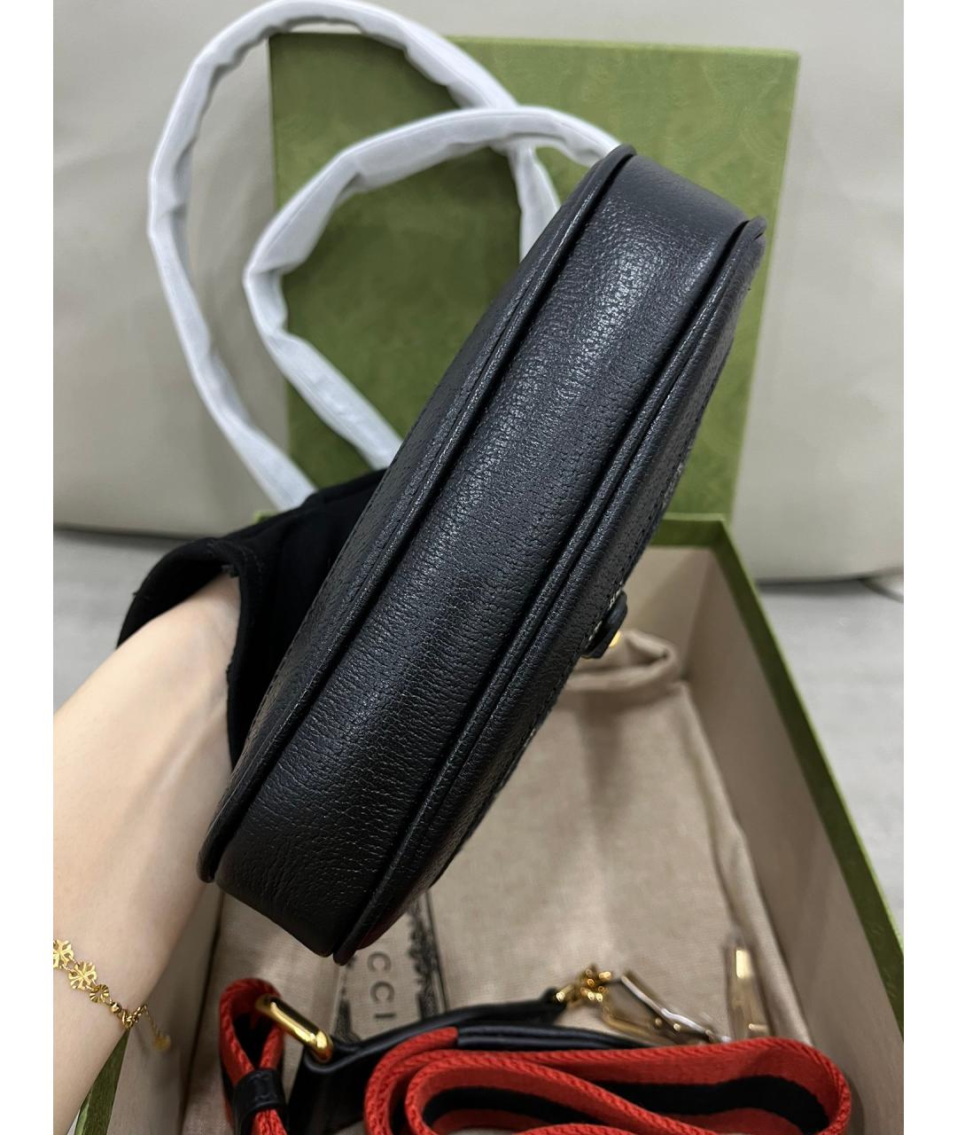 GUCCI Черная деним сумка с короткими ручками, фото 3
