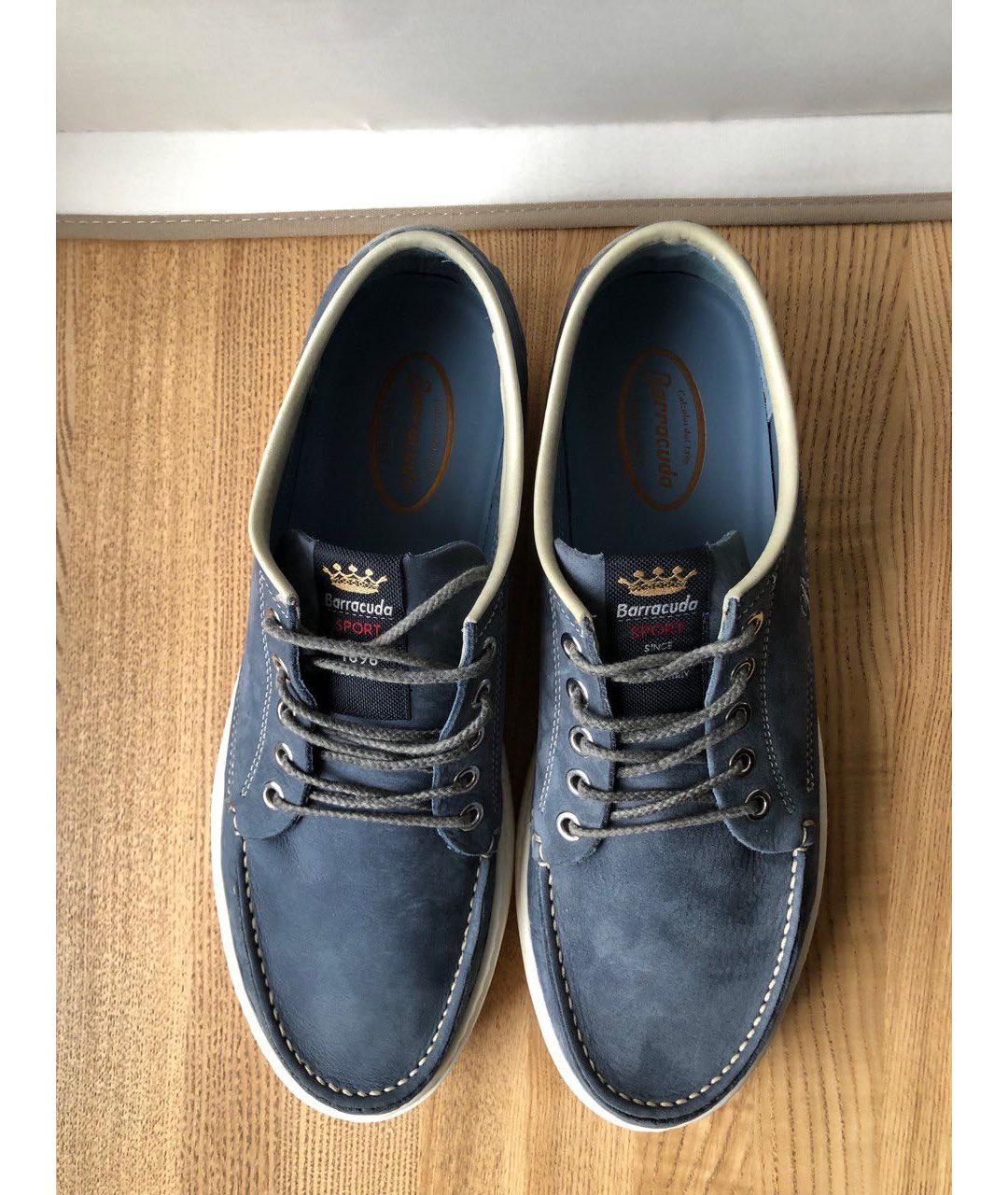 BARRACUDA Синие кожаные низкие кроссовки / кеды, фото 3