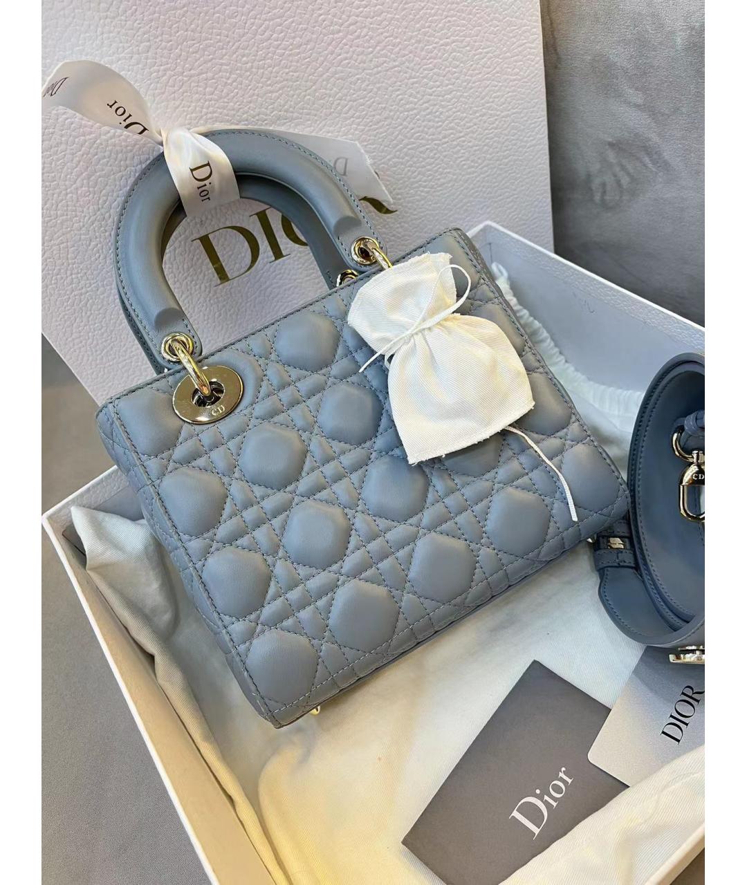 CHRISTIAN DIOR Серая кожаная сумка с короткими ручками, фото 4