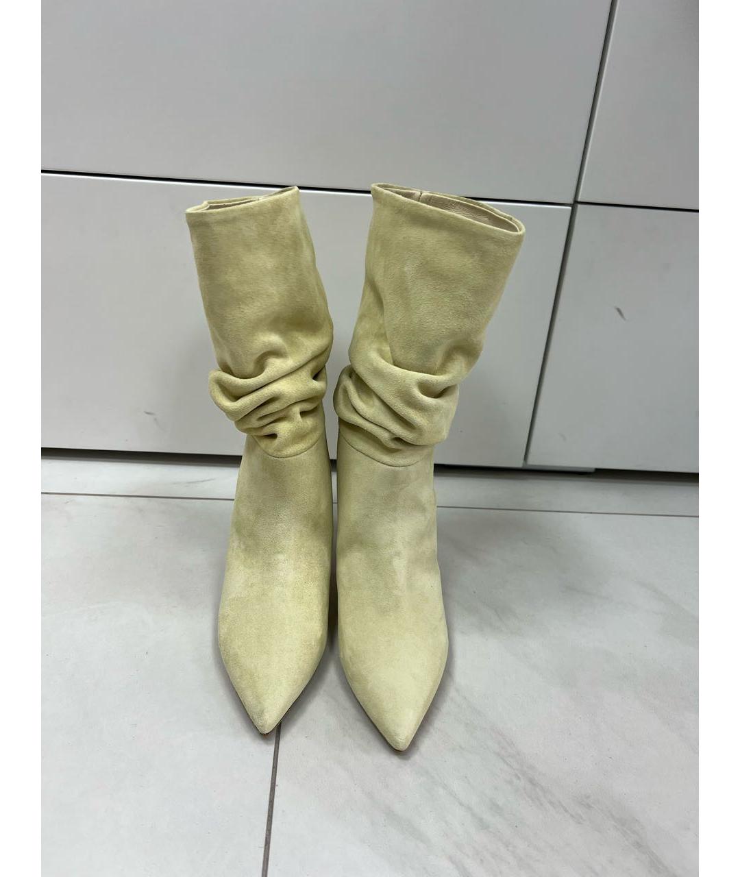 PARIS TEXAS Желтые замшевые сапоги, фото 2
