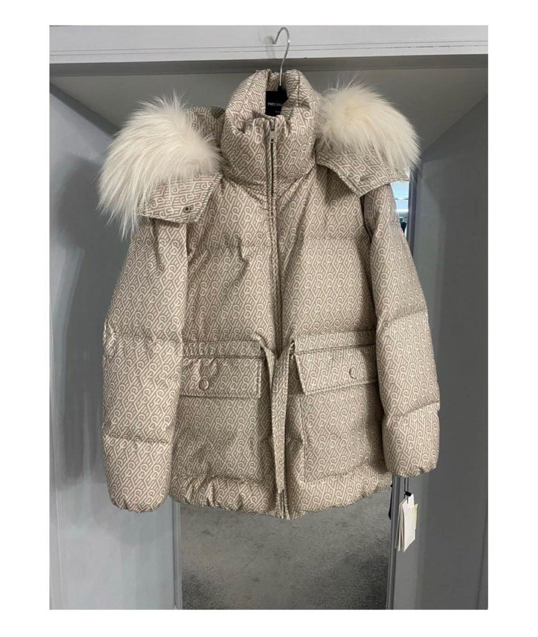 YVES SALOMON Бежевый кашемировый пуховик, фото 3