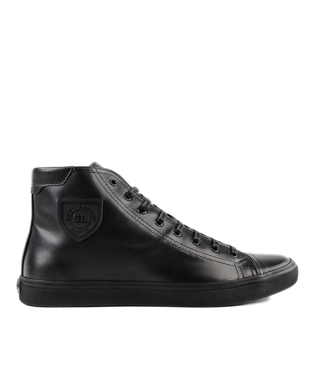 SAINT LAURENT Черные кожаные кроссовки, фото 7