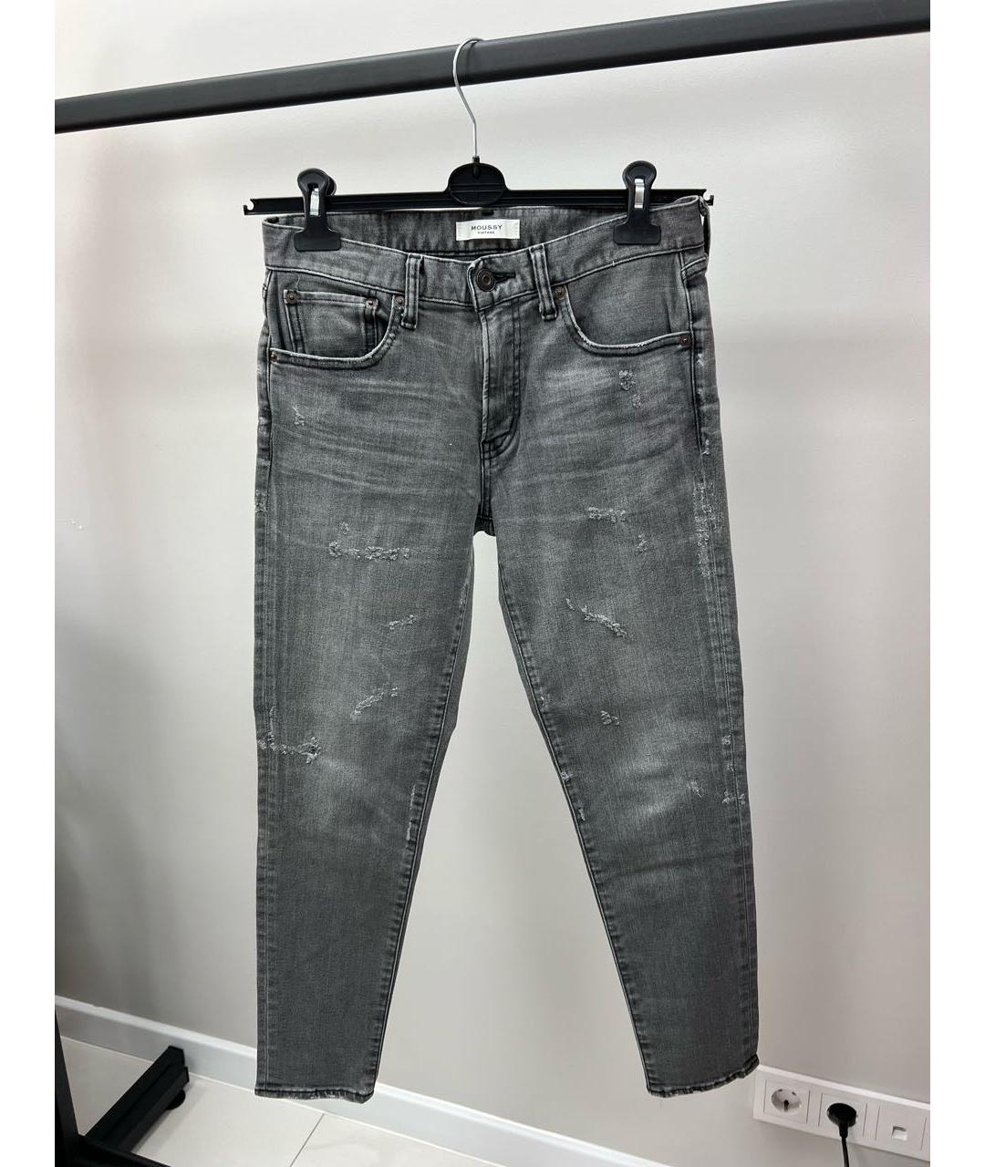 MOUSSY Антрацитовые хлопковые джинсы слим, фото 5