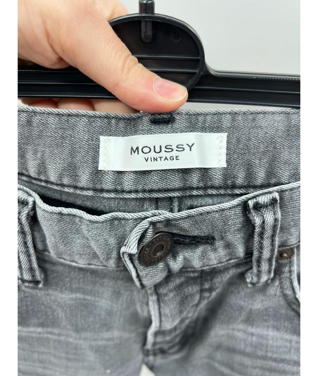 MOUSSY Антрацитовые хлопковые джинсы слим, фото 3