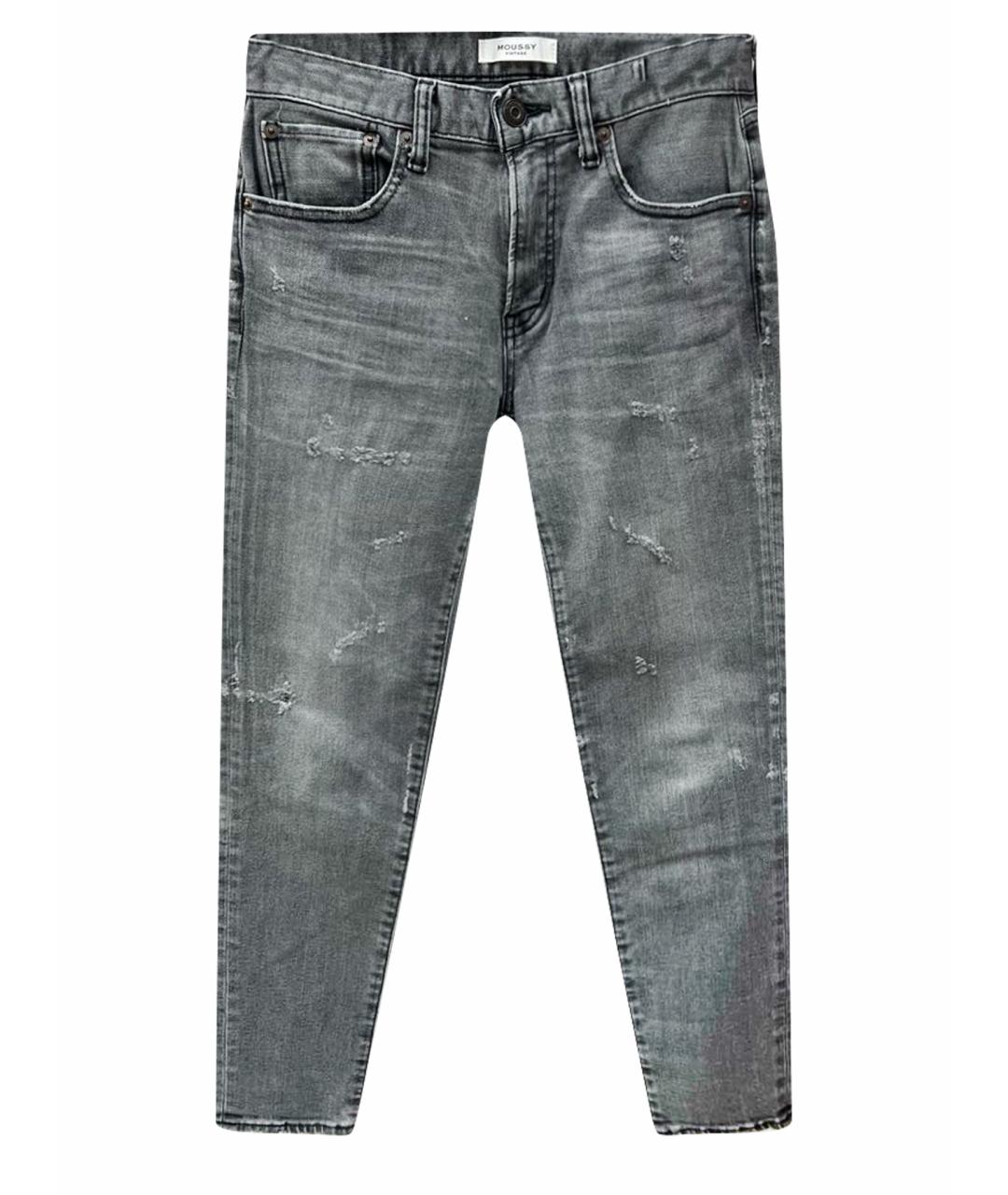 MOUSSY Антрацитовые хлопковые джинсы слим, фото 1