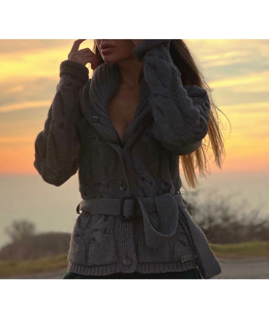 BURBERRY Серый кашемировый кардиган, фото 7