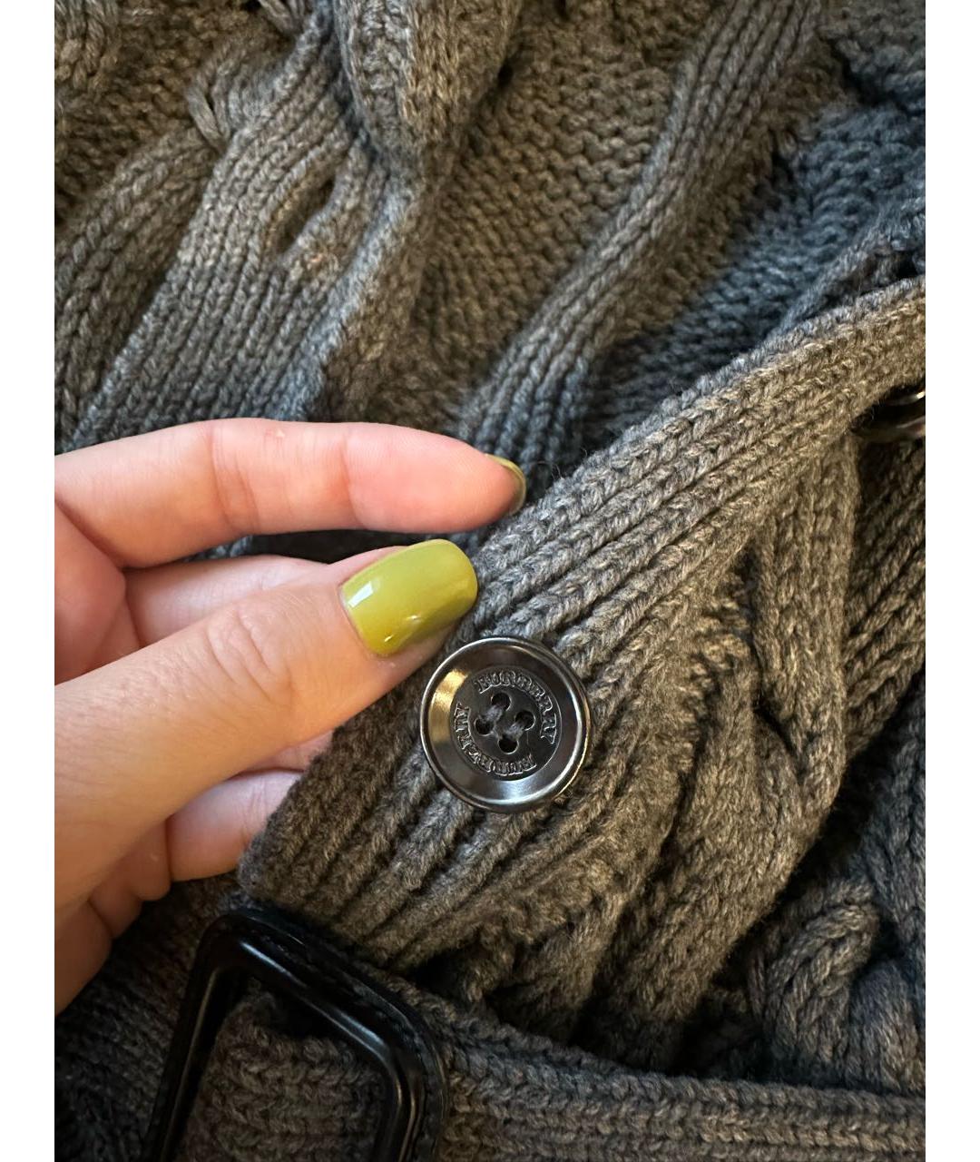 BURBERRY Серый кашемировый кардиган, фото 4