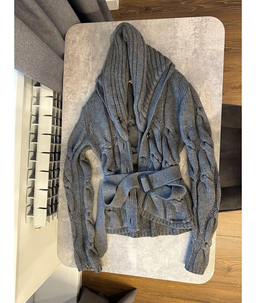 BURBERRY Серый кашемировый кардиган, фото 8