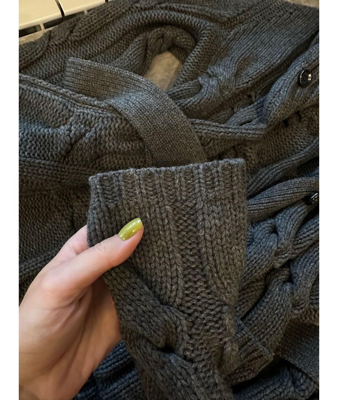 BURBERRY Серый кашемировый кардиган, фото 6
